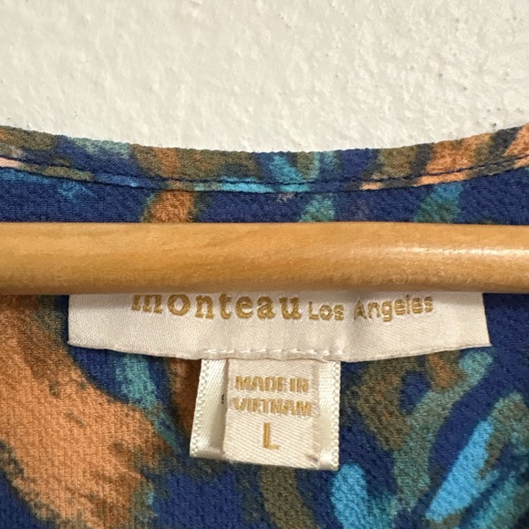 🩵Monteau Blue and Orange Floral Midi Dress🩵 - Picture 2 of 4